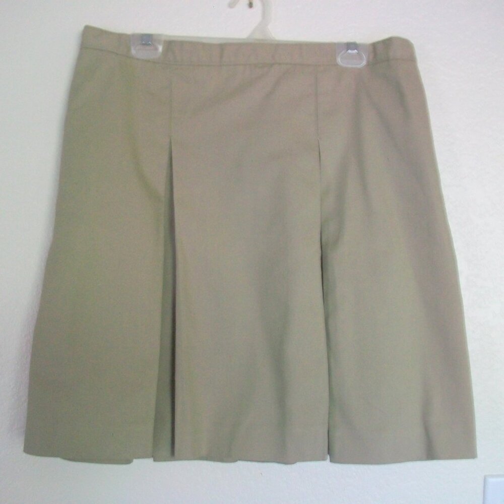 Dennis Brand Pleated Khaki Uniform Skirt Sz Junior 19